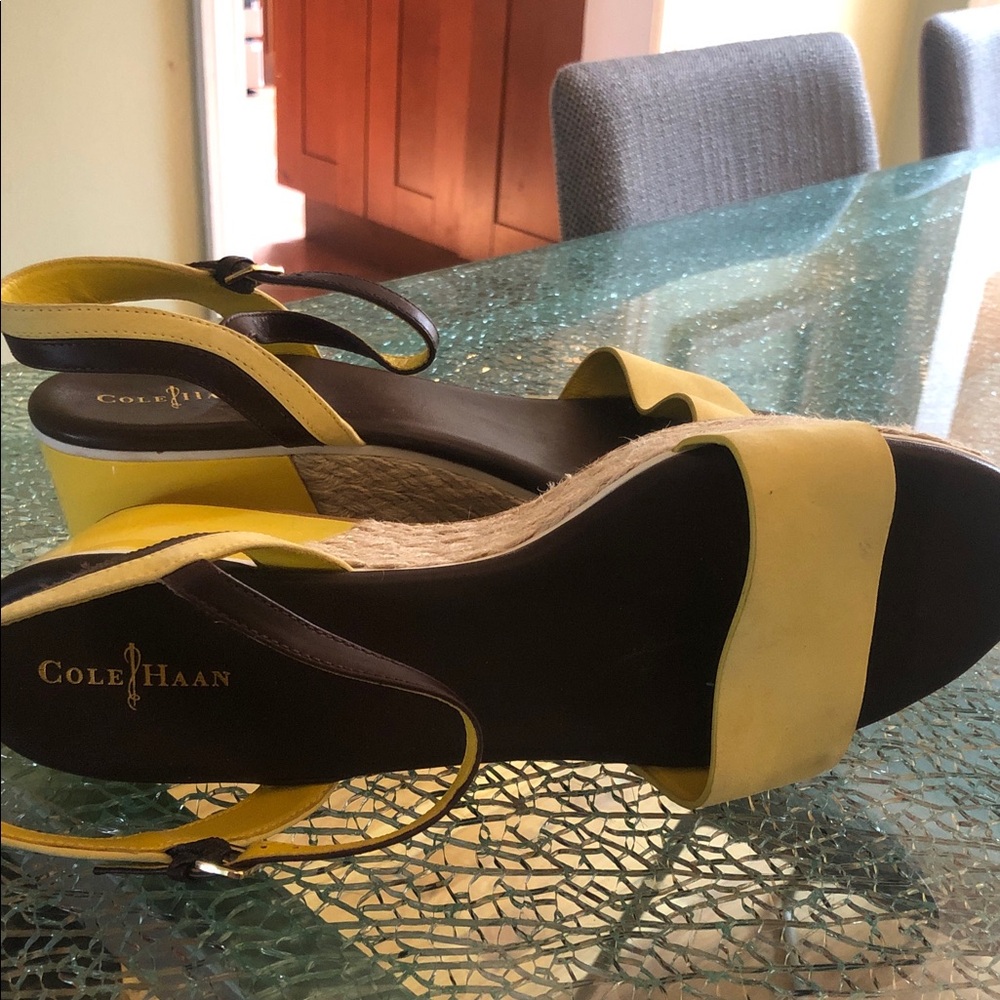 Cole Haan Yellow Wedge Sandals